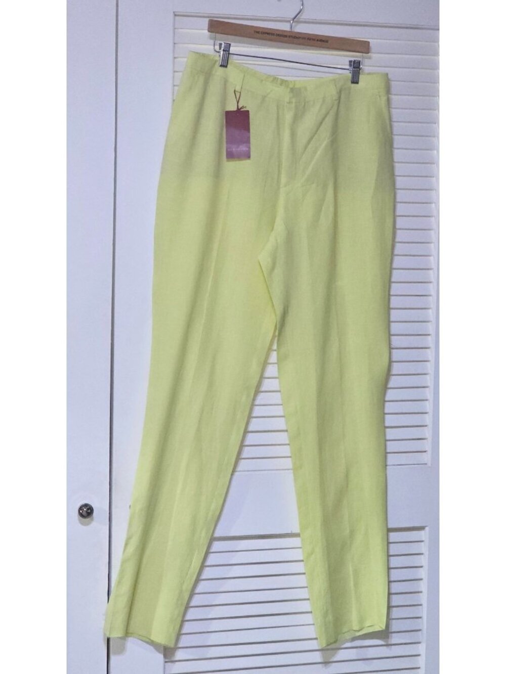 NWT Burberry London Men's Light Yellow 100% Linen Trousers Pants Size 48 2777